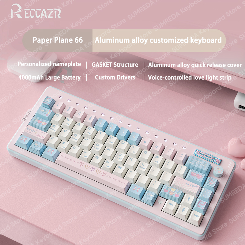 RECCAZR R66 Kağıt Plane66 Meka - Gaming Keyboard Mechanical Wireless incelemesi ve fiyatı